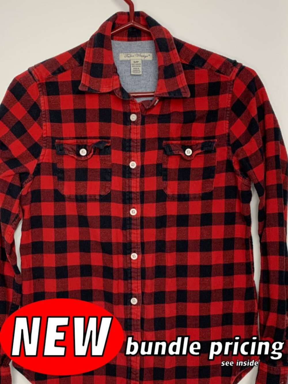 Taylor Vintage Red and Black Plaid Shirt Size SMALL